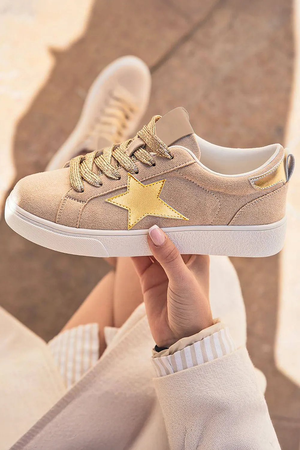 Threaded Pear Emily Patchwork Lace Up Sneakers sold by Zulily product image thumbnail 2