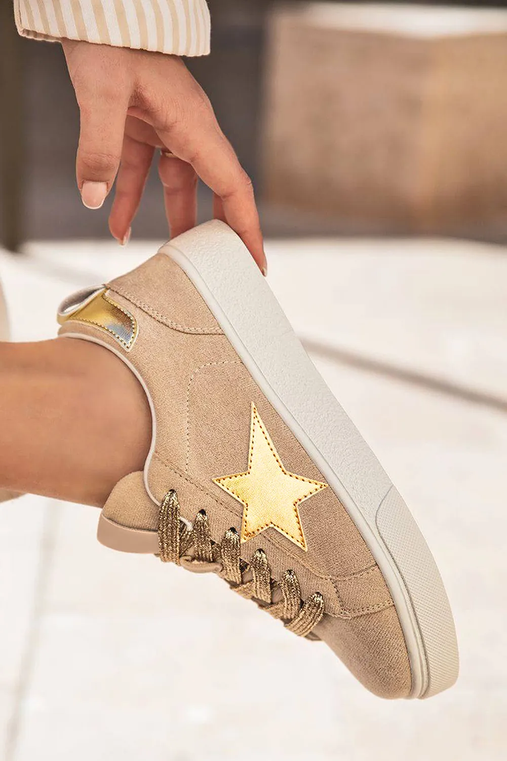 Threaded Pear Emily Patchwork Lace Up Sneakers sold by Zulily product image thumbnail 3