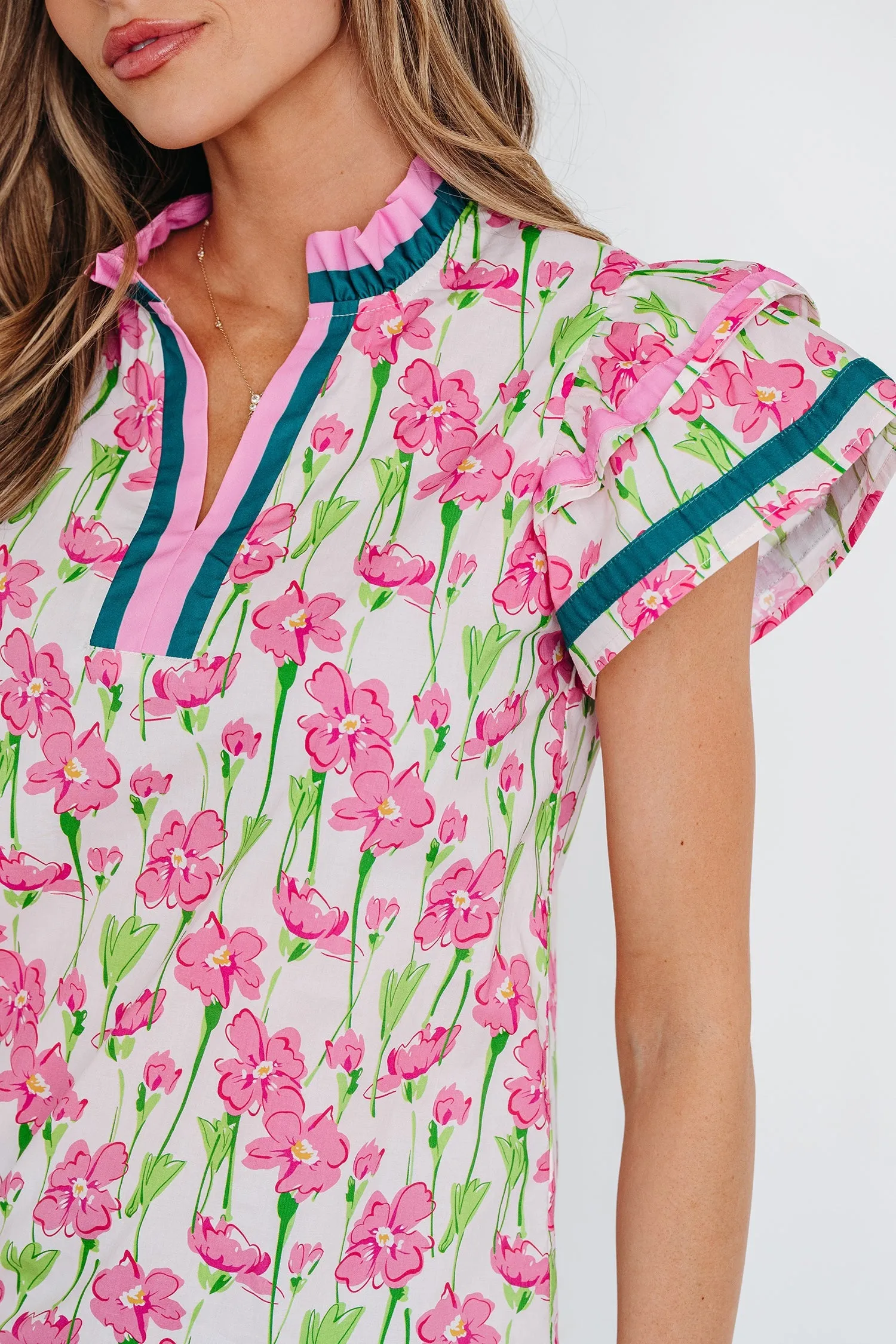 Threaded Pear Elyse Ruffled Short Sleeve Blouse sold by Zulily product image thumbnail 5