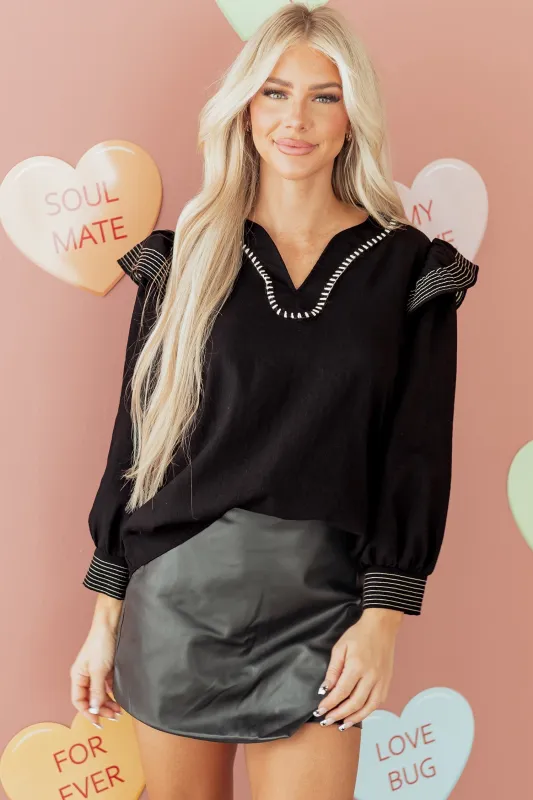 Threaded Pear Elowen Long Sleeve Blouse Long Sleeve Top made by Threaded Pear