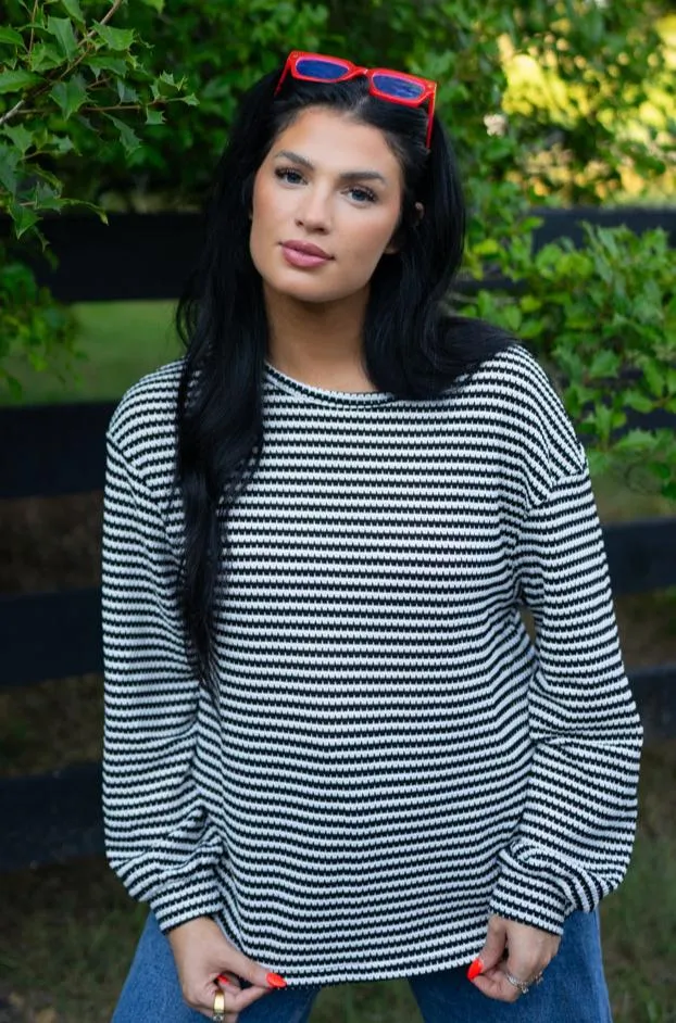 Threaded Pear Elouise Stripe Long Sleeve Top sold by Zulily product image thumbnail 5