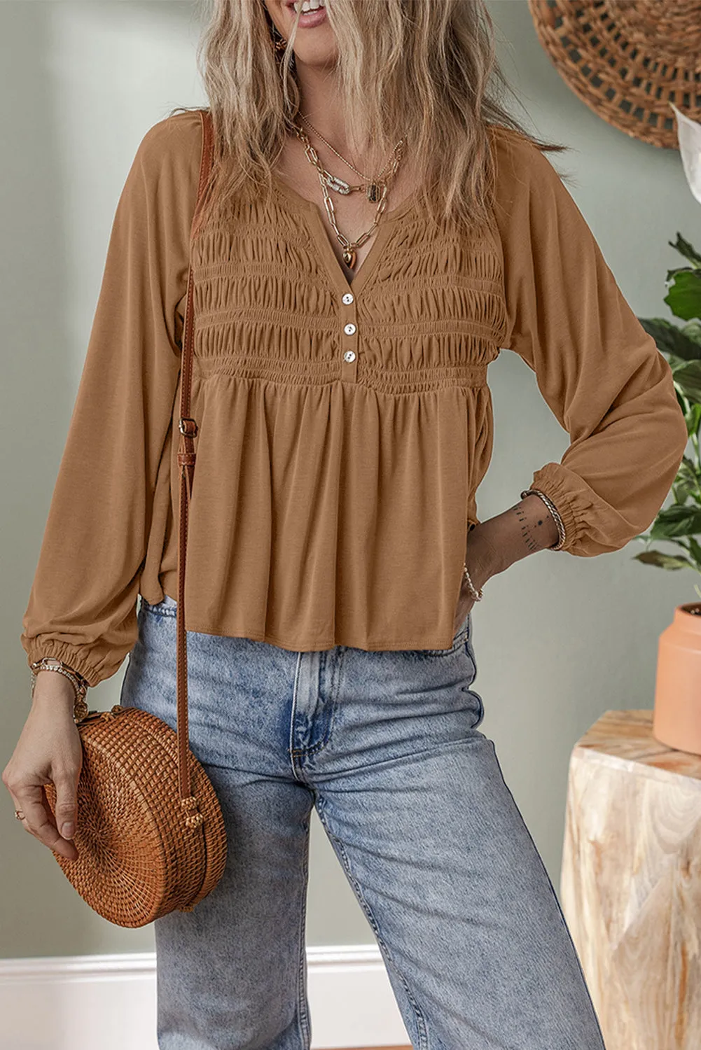 Threaded Pear Elodie Bust Flow Fit Blouse sold by Zulily product image thumbnail 5