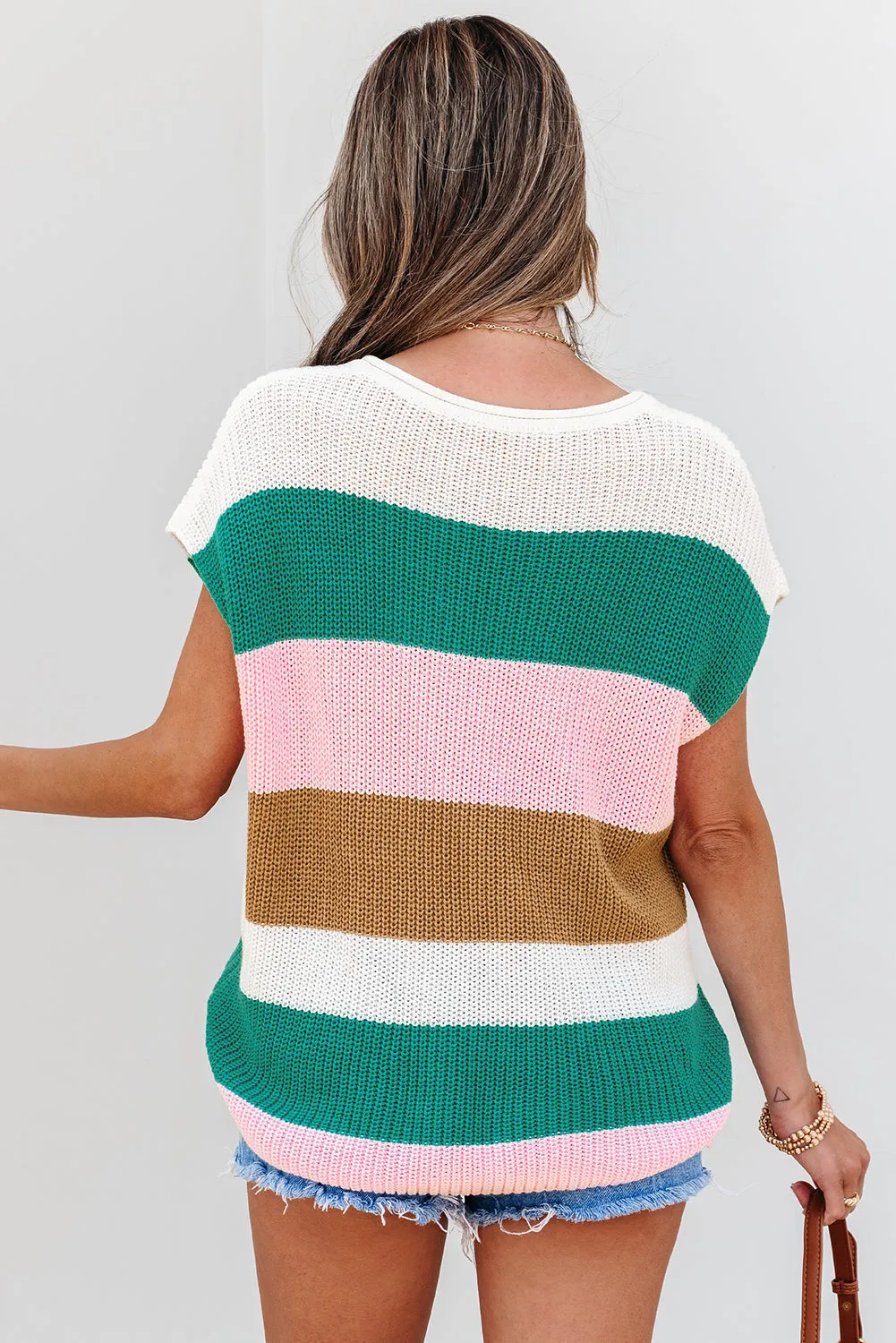 Threaded Pear Elliot Color Block Notch V Neck Sweater Top sold by Zulily product image thumbnail 2
