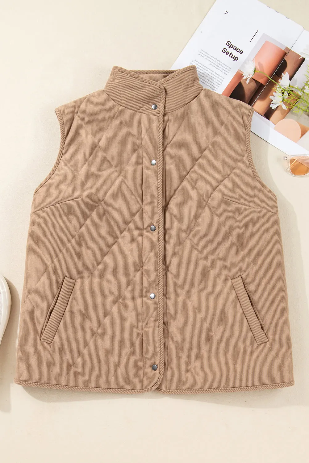 Threaded Pear Elizabeth Cord Snap Vest Plus Jacket sold by Zulily