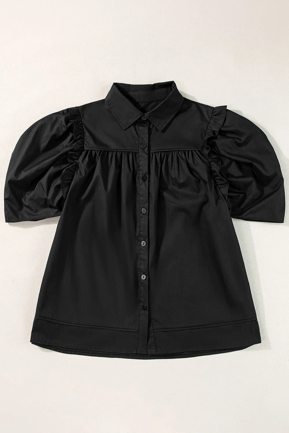 Threaded Pear Elena Puff Sleeve Loose Shirt sold by Zulily product image thumbnail 4