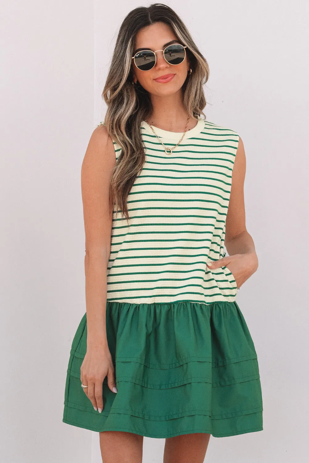 Threaded Pear Dorothy Woven Ruffled Sleeveless Mini Dress sold by Zulily