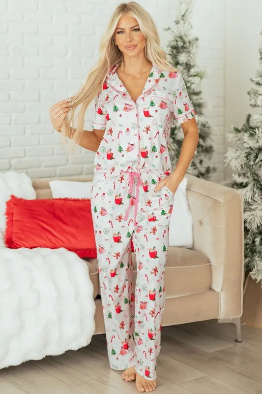 Threaded Pear Destiny Print Short Sleeve PJ Set made by Threaded Pear