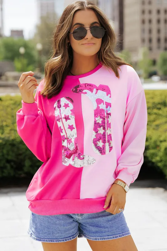 Threaded Pear Doraria Cowgirl Boots Graphic Sweatshirt made by Threaded Pear