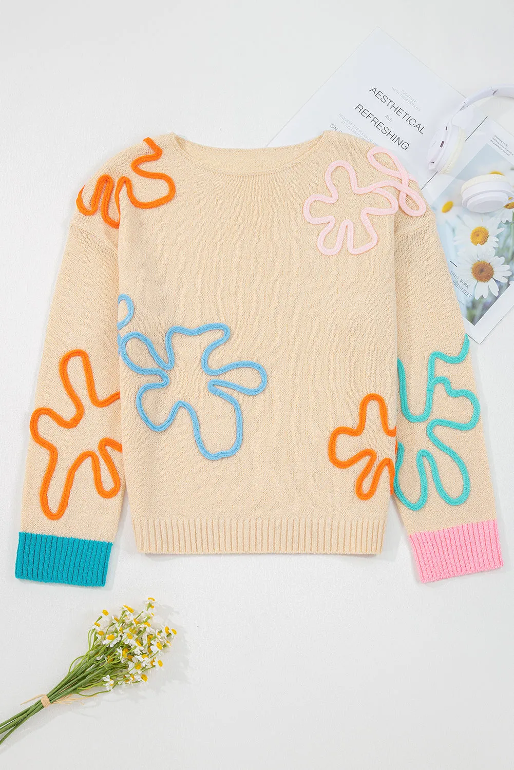 Threaded Pear Destiny Colorblock Cuffed Loose Sweater sold by Zulily product image thumbnail 4