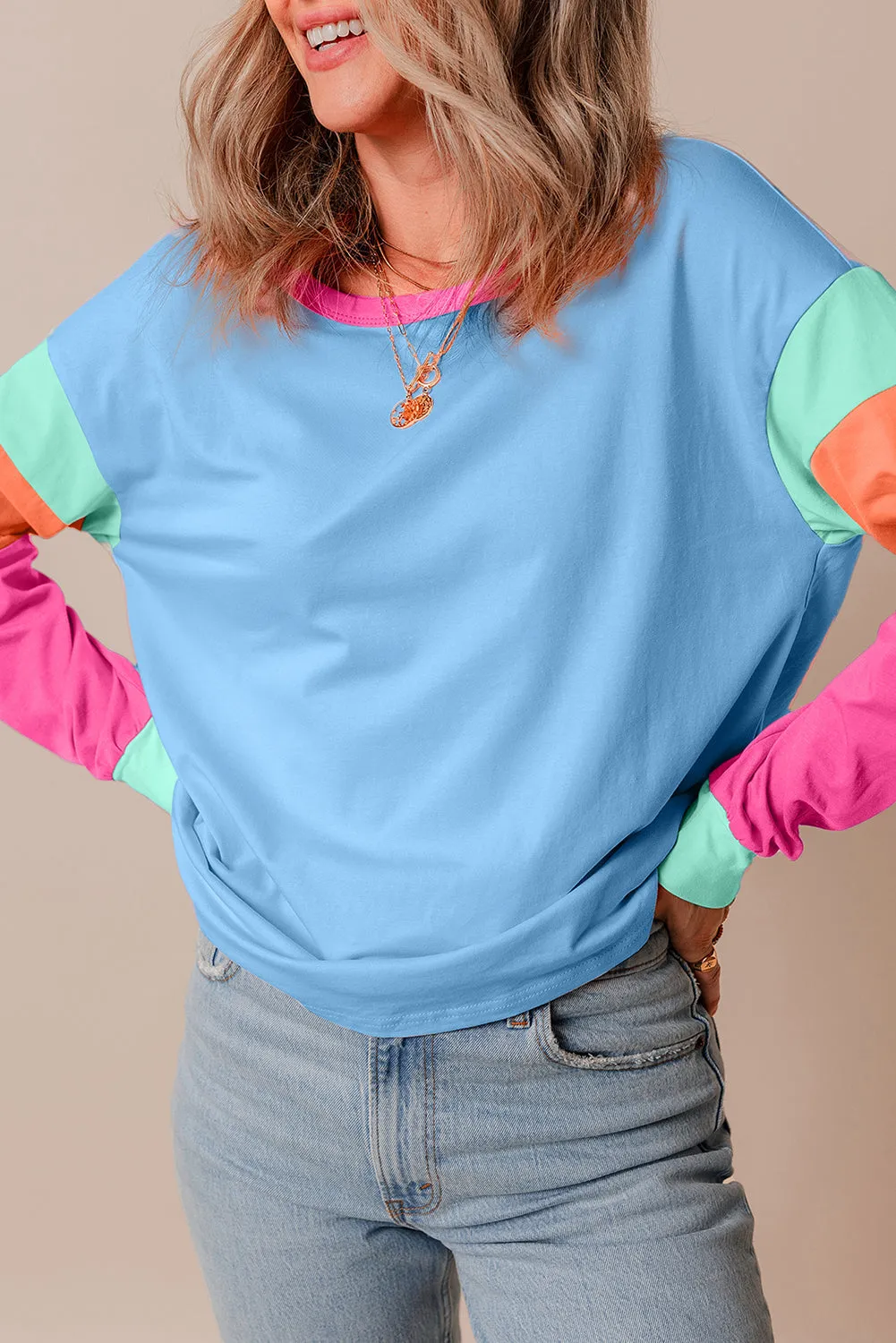 Threaded Pear Denver Sleeve Loose top Long Sleeve Top sold by Zulily product image thumbnail 3