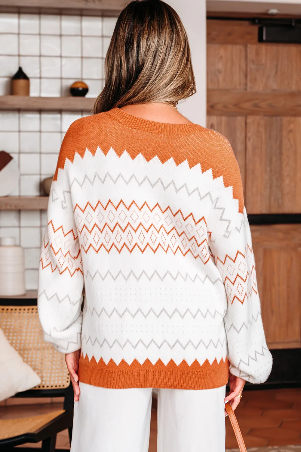 Threaded Pear Daphne Zigzag Knitted Pullover Sweater sold by Zulily product image thumbnail 2