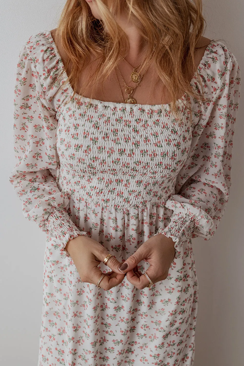 Threaded Pear Delaney Ruffled Hem Square Neck Midi Dress sold by Zulily product image thumbnail 5