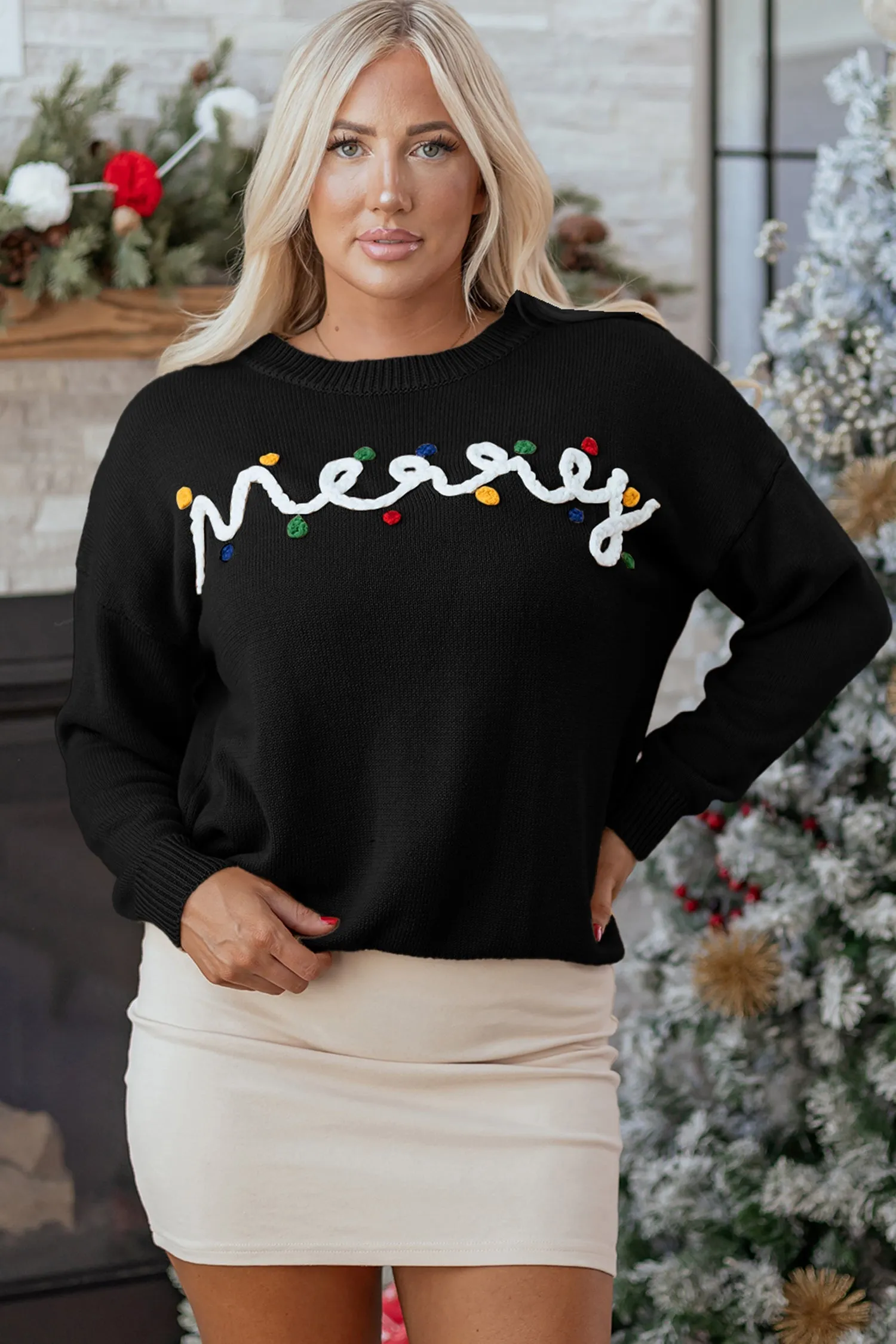 Threaded Pear Darcy Christmas Drop Shoulder Sweater sold by Zulily product image thumbnail 4