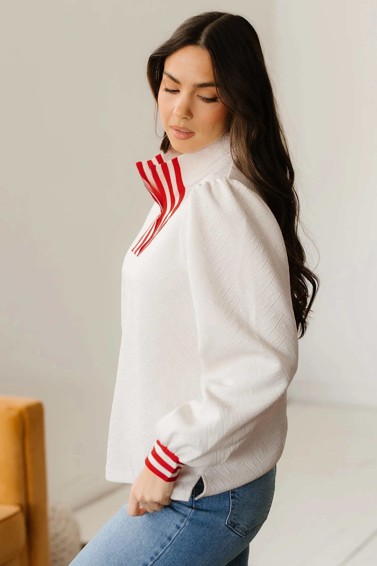 Threaded Pear Danna Zipped Collar Pullover Top sold by Zulily product image thumbnail 3