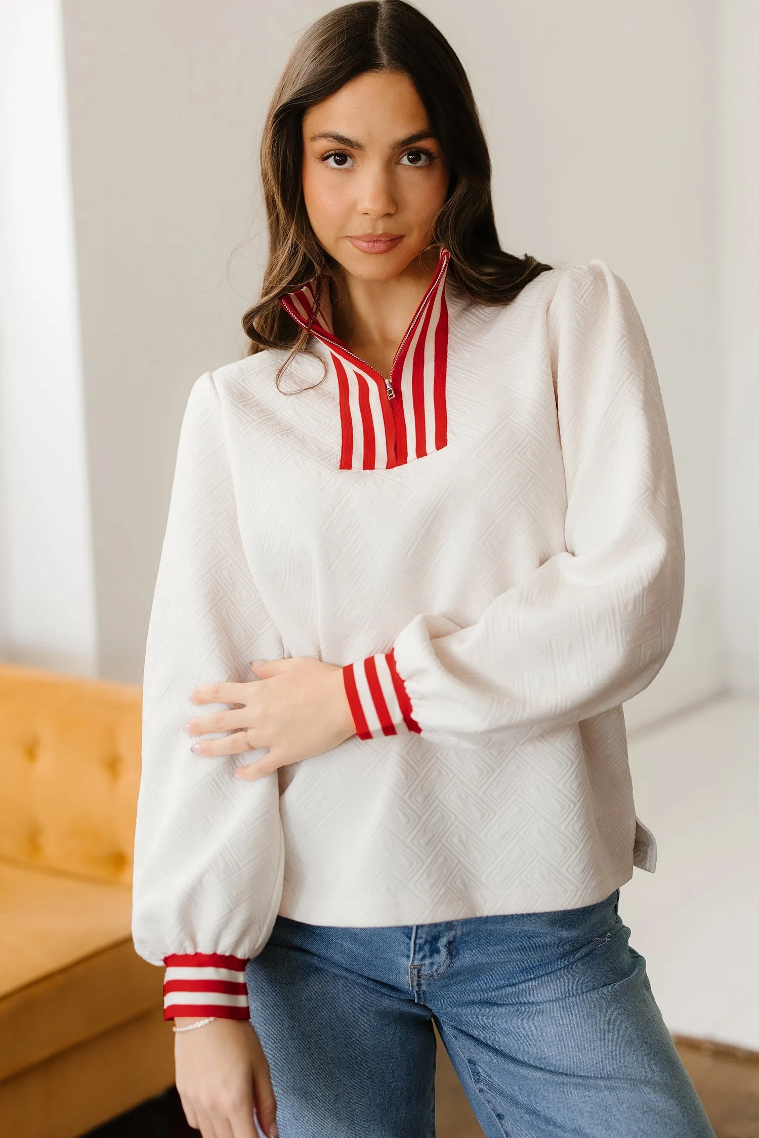 Threaded Pear Danna Zipped Collar Pullover Top sold by Zulily product image thumbnail 5