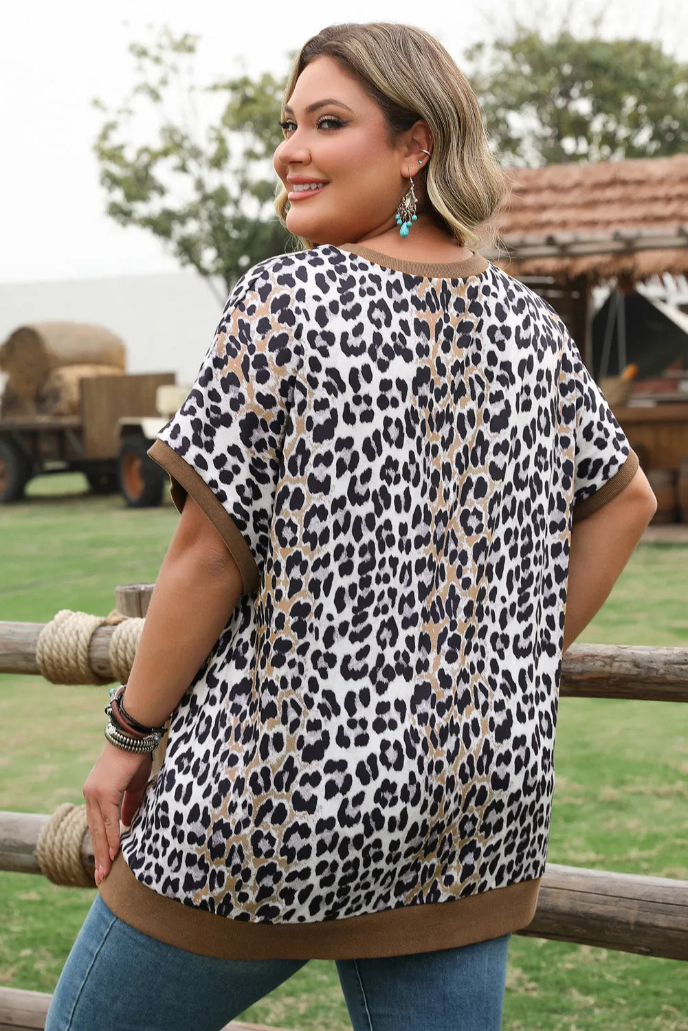 Threaded Pear Dakota Plus Size Leopard Loose Top sold by Zulily product image thumbnail 2