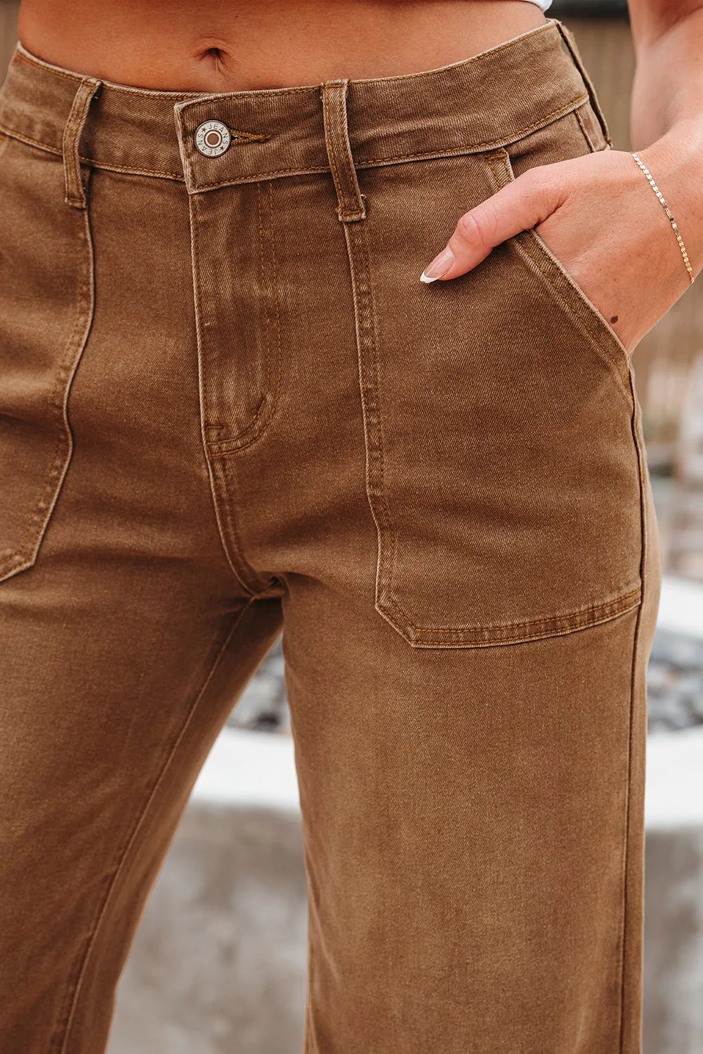 Threaded Pear Courtney Cropped High Rise Wide Leg Jeans sold by Zulily product image thumbnail 4