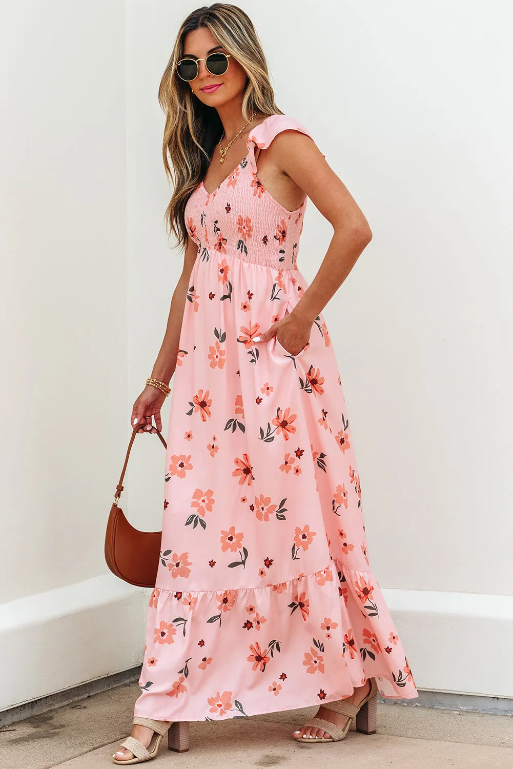 Threaded Pear Clare Floral High Waist Ruffle Hem Long Dress sold by Zulily product image thumbnail 3