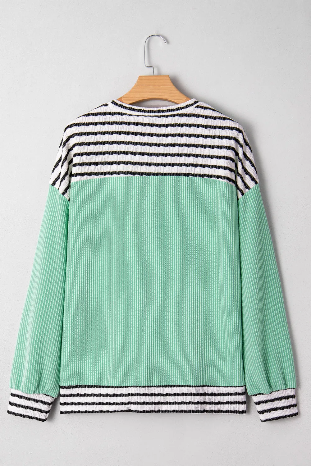 Threaded Pear Claire Contrast Striped Patchwork Long Sleeve Top sold by Zulily product image thumbnail 2