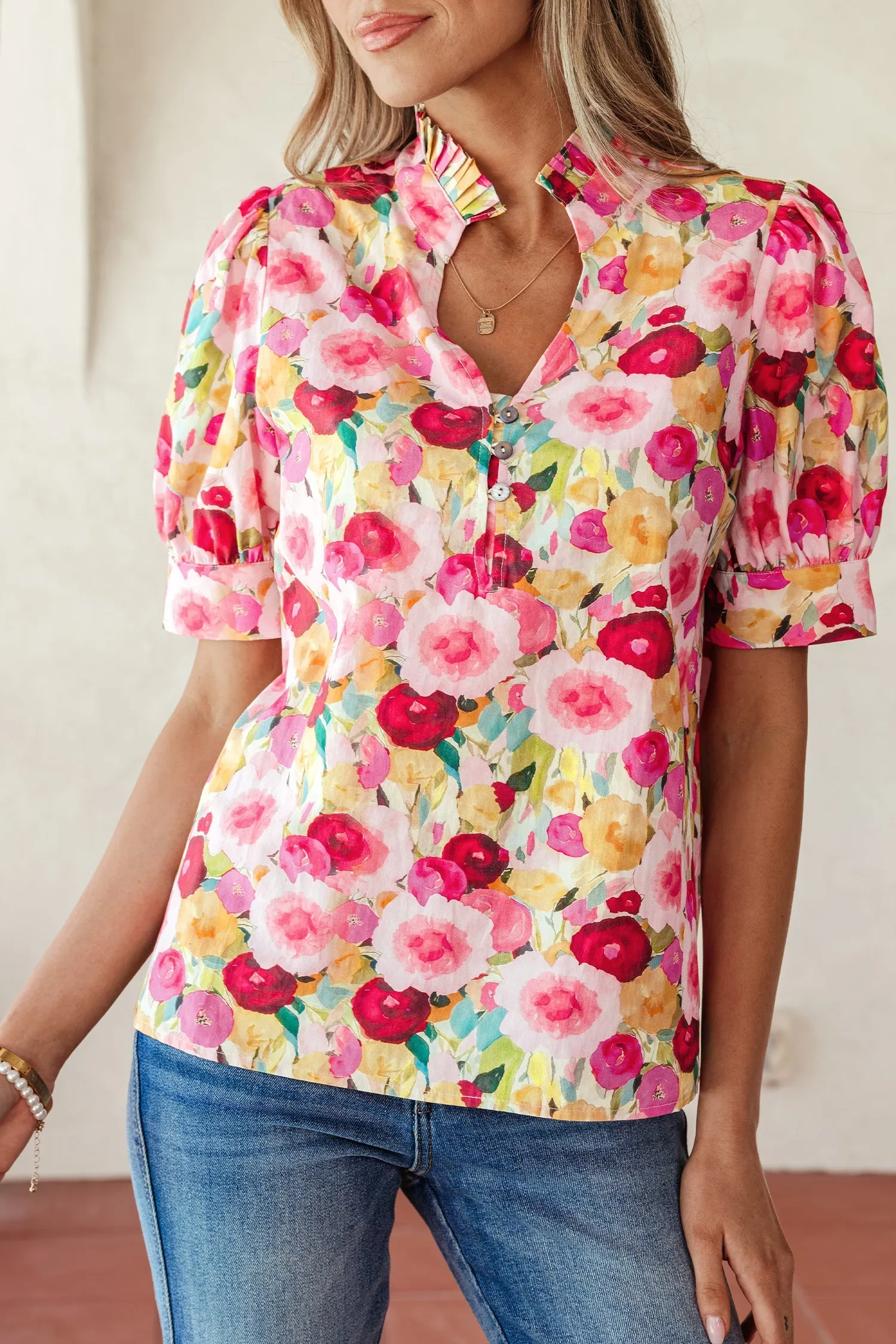 Threaded Pear Charleigh Puff Short Sleeve Blouse sold by Zulily product image thumbnail 5