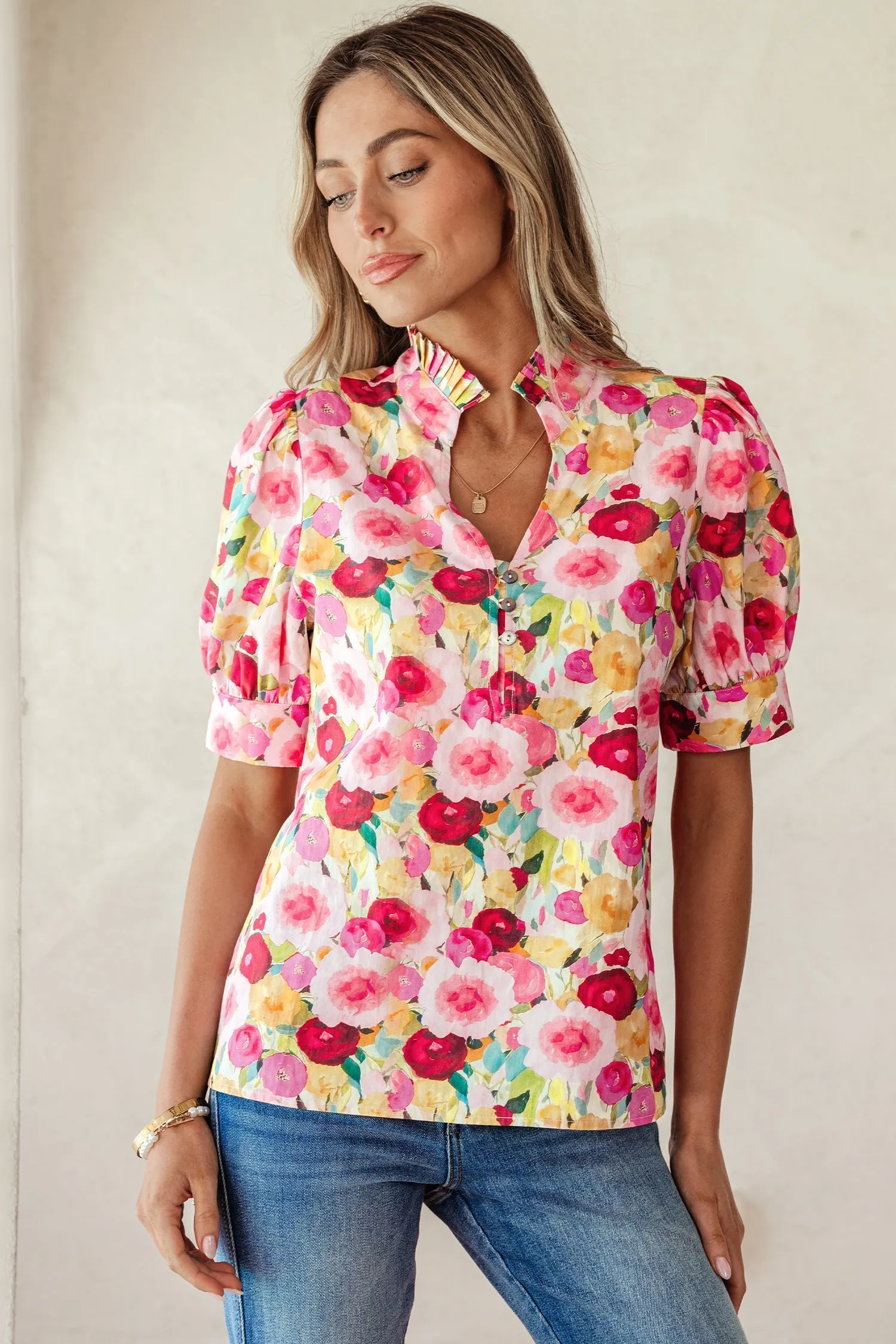 Threaded Pear Charleigh Puff Short Sleeve Blouse sold by Zulily product image thumbnail 4