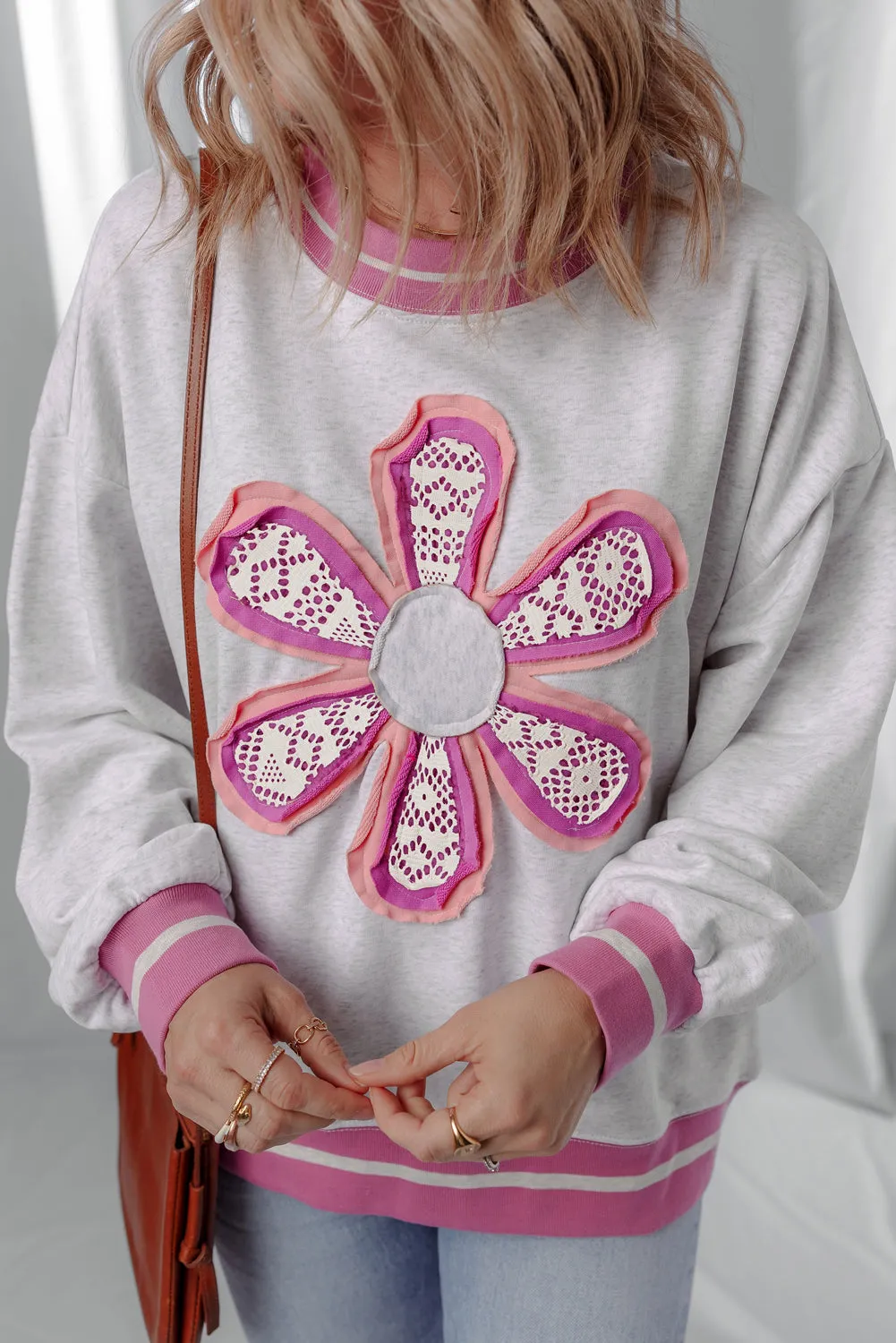 Threaded Pear Caroline Flower Crew Neck Sweatshirt sold by Zulily product image thumbnail 3