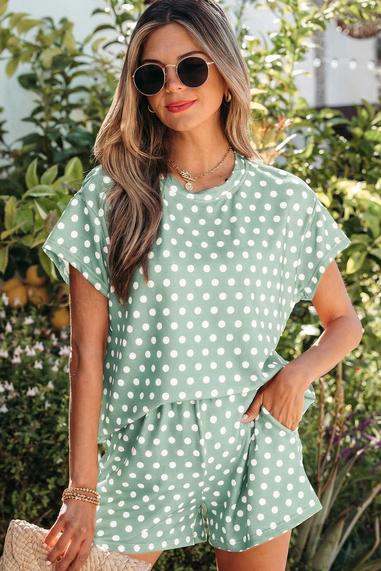 Threaded Pear Brittany Dot Print Short Set sold by Zulily