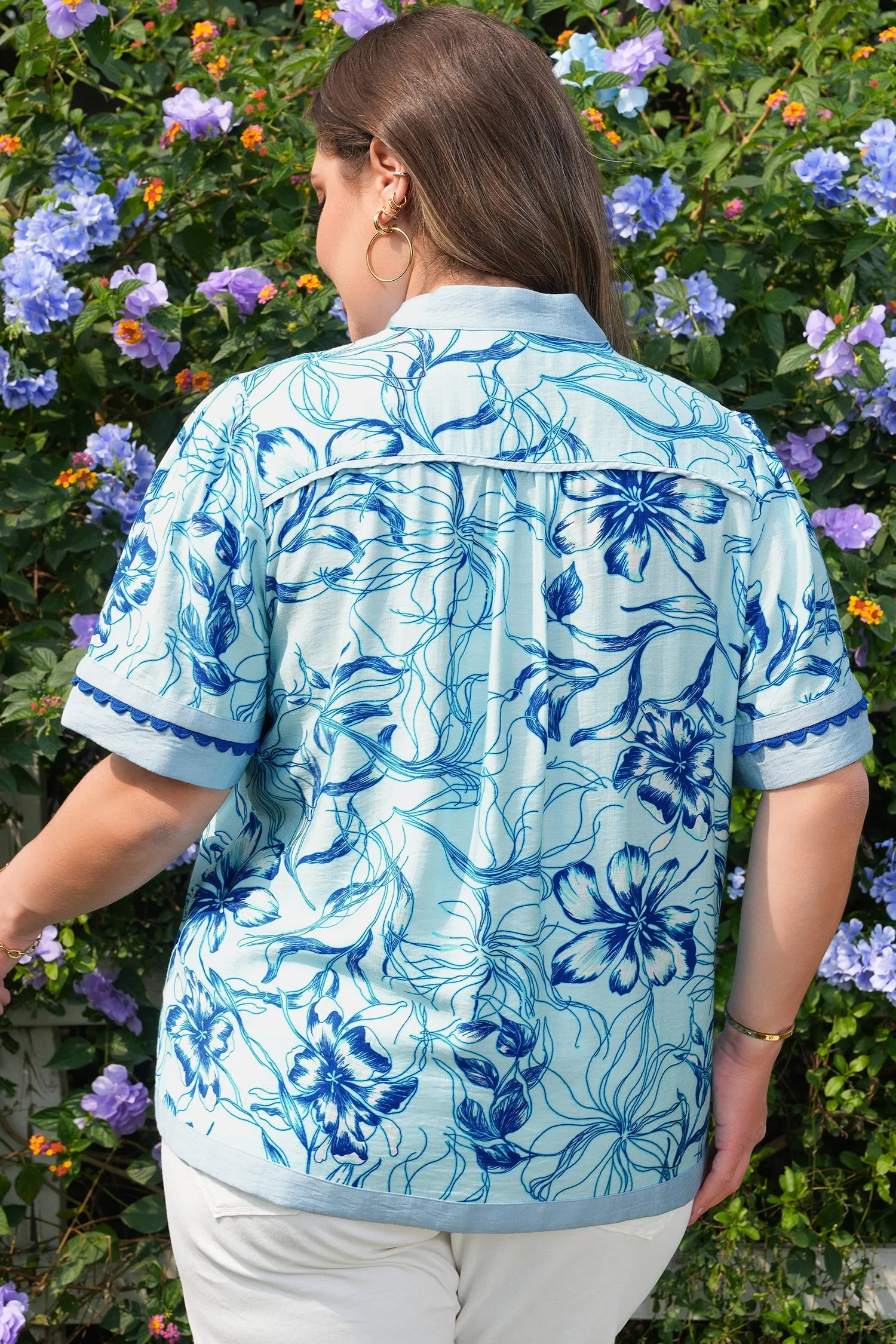 Threaded Pear Aylin Floral Short Sleeve PLUS Blouse sold by Zulily product image thumbnail 2