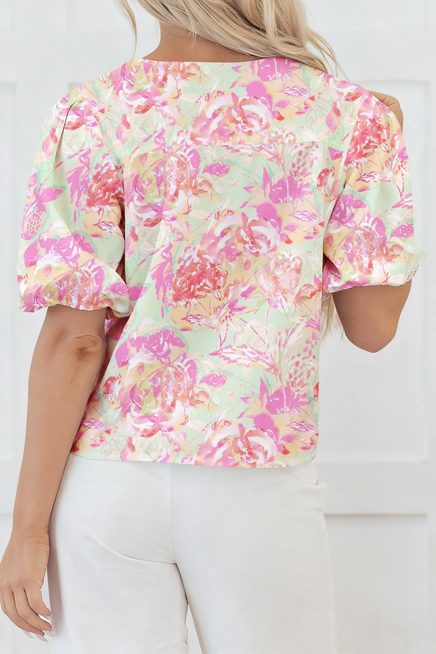 Threaded Pear Ayla Short Puff Sleeve Blouse sold by Zulily product image thumbnail 2