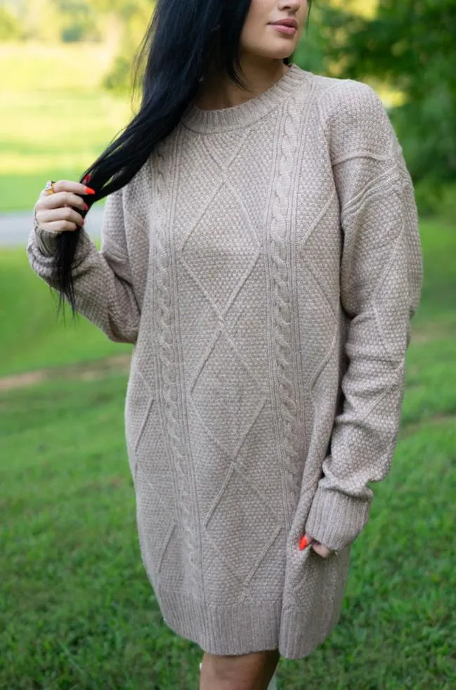 Threaded Pear Aura Cable Knit Sweater Dress sold by Zulily