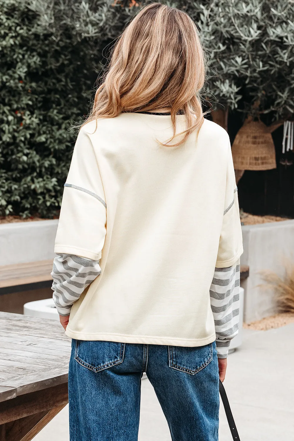 Threaded Pear Ashley Striped Long Sleeve Two-in-one Top sold by Zulily product image thumbnail 2