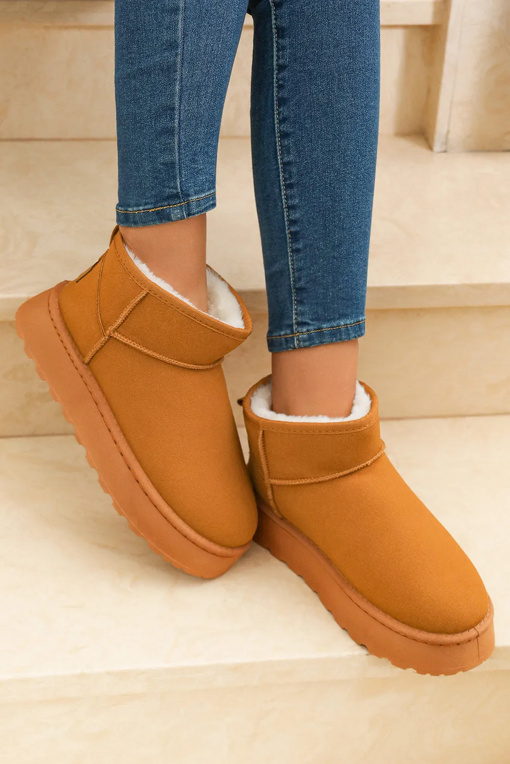 Threaded Pear Anna Fur Lined Suede Ankle Snow Boots sold by Zulily product image thumbnail 2