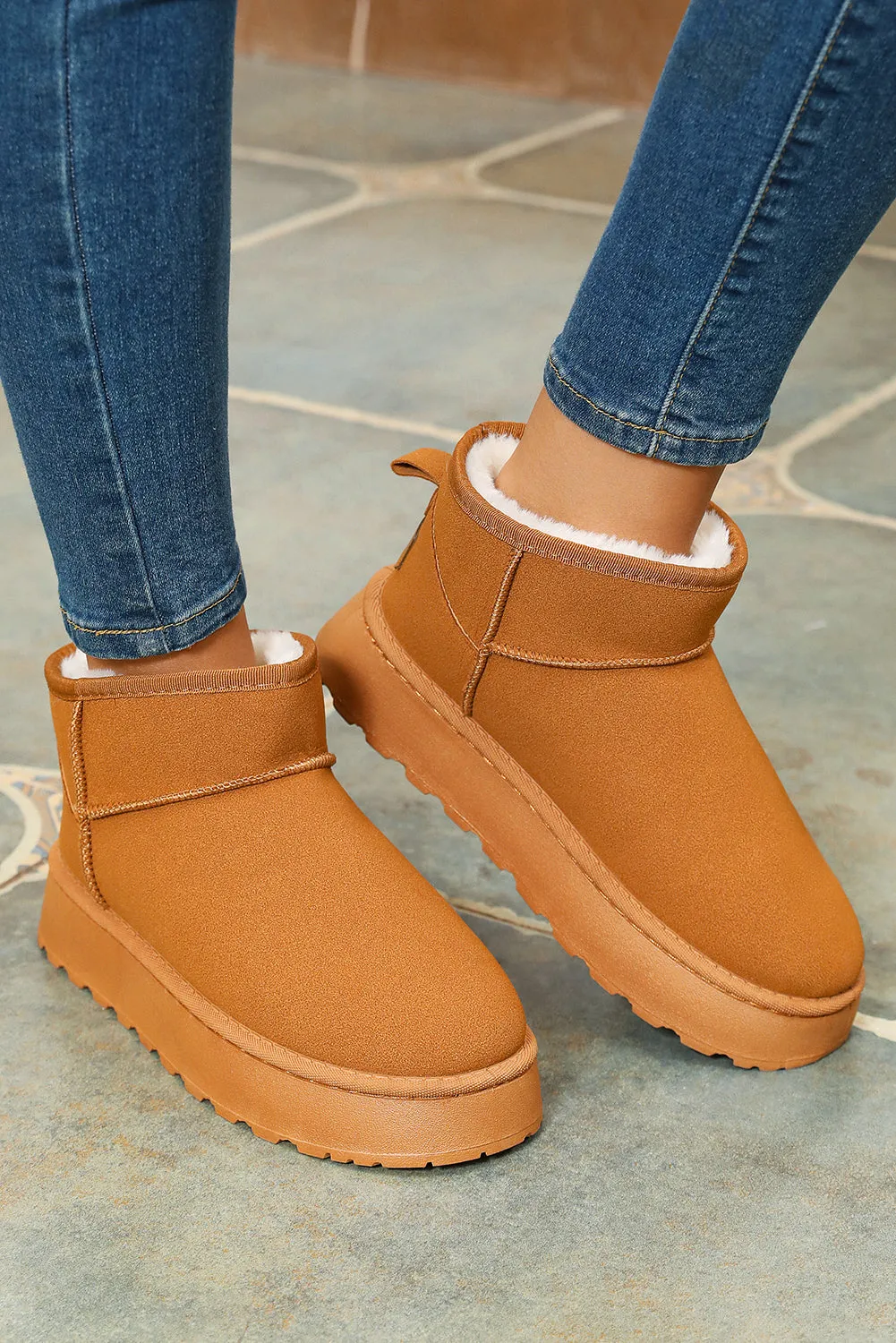 Threaded Pear Anna Fur Lined Suede Ankle Snow Boots sold by Zulily product image thumbnail 4