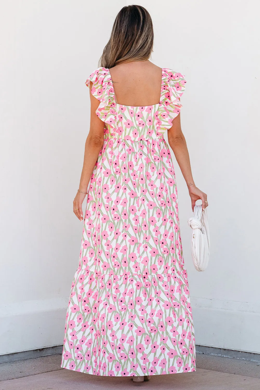 Threaded Pear Angelica Floral Ruffled Strap Maxi Dress sold by Zulily product image thumbnail 2