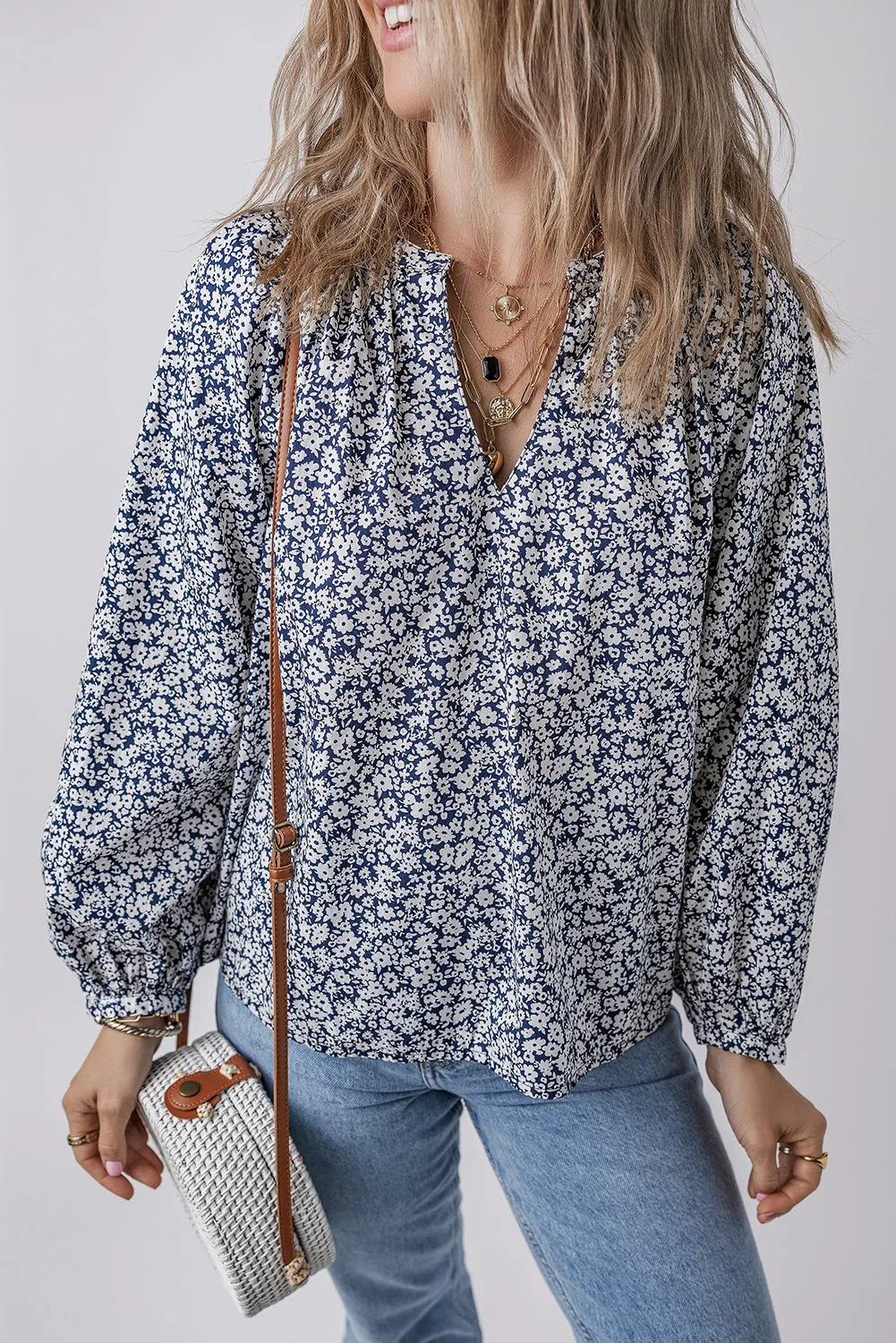 Threaded Pear Amelie Notched Puff Sleeve Blouse sold by Zulily
