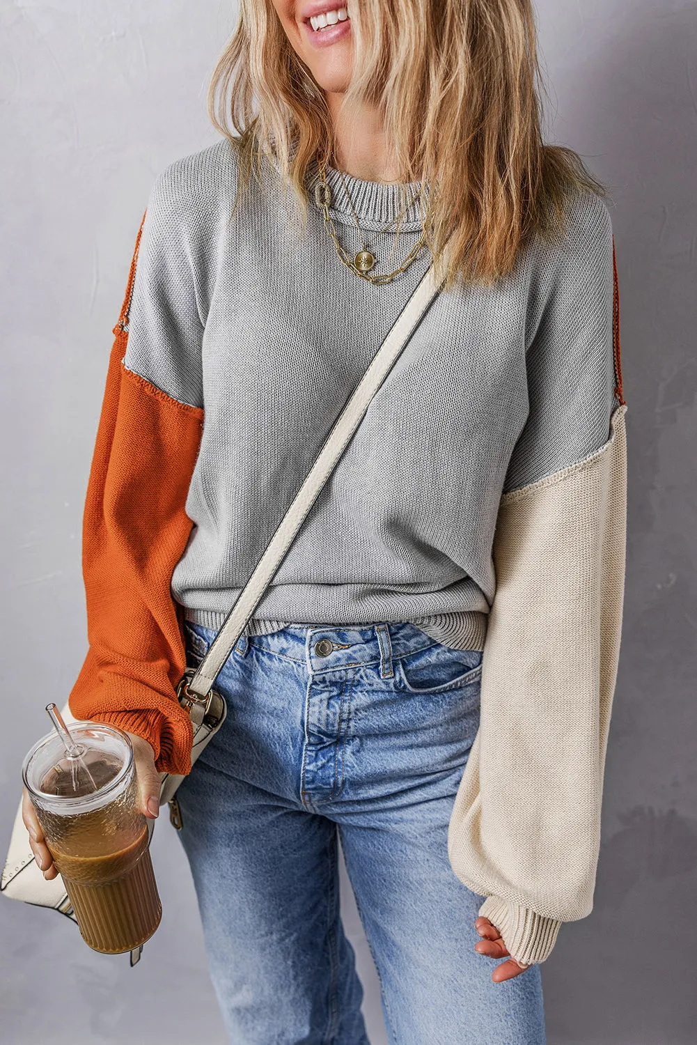 Threaded Pear Alejandra Sleeve Ribbed Trim Sweater sold by Zulily product image thumbnail 3