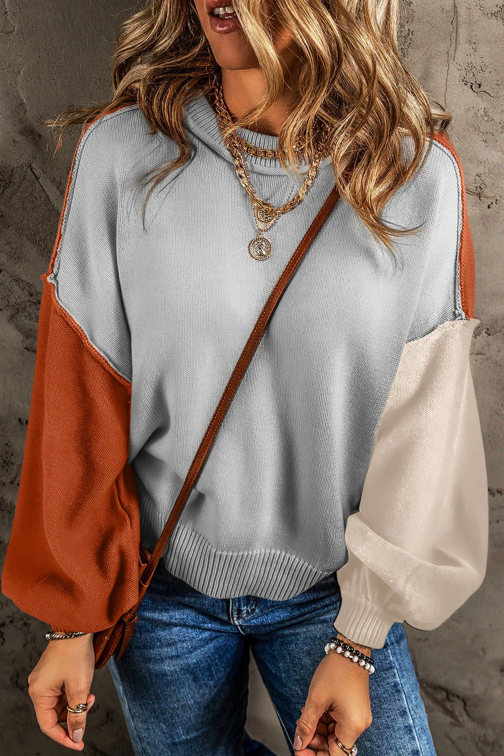 Threaded Pear Alejandra Sleeve Ribbed Trim Sweater sold by Zulily