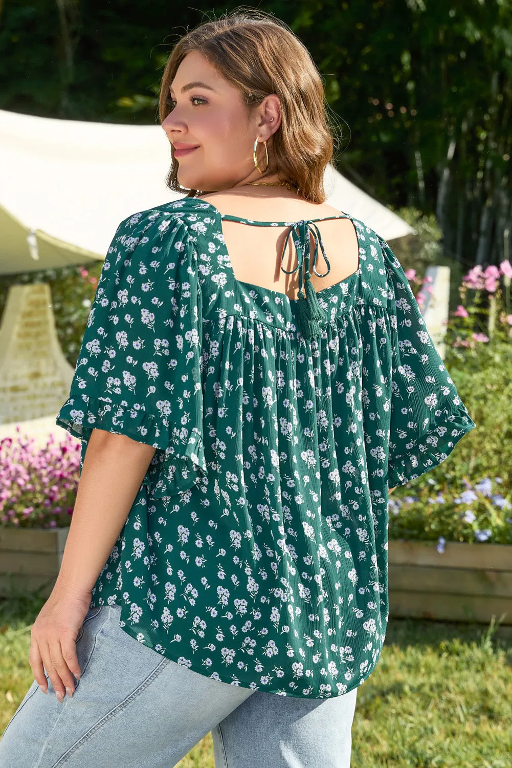 Threaded Pear Adelynn Square Ruffled Trim PLUS Blouse sold by Zulily product image thumbnail 2