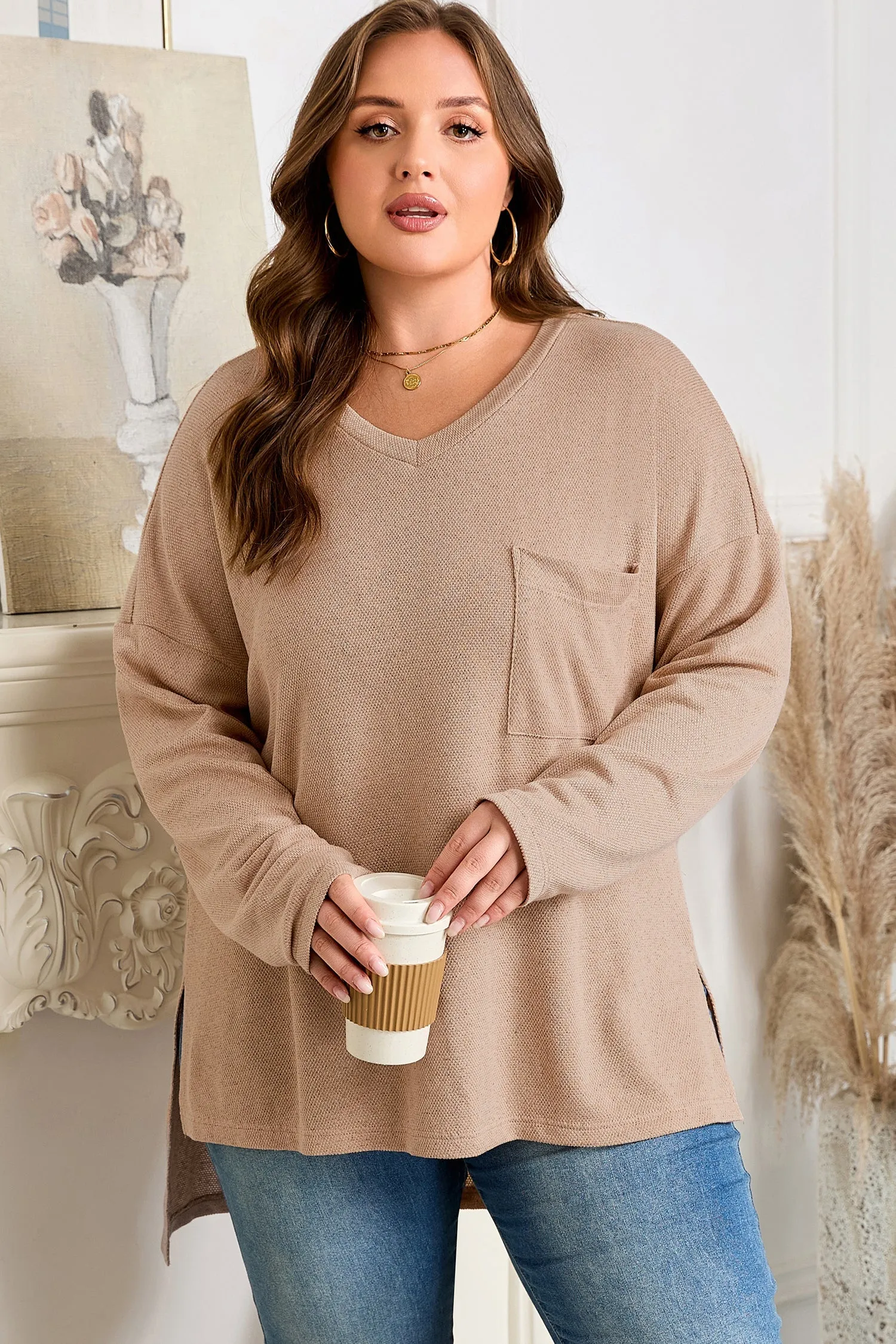 Threaded Pear Abby Shoulder Knit Tunic PLUS Top sold by Zulily product image thumbnail 5
