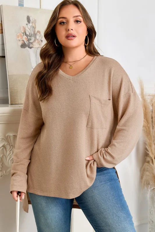 Threaded Pear Abby Shoulder Knit Tunic PLUS Top made by Threaded Pear