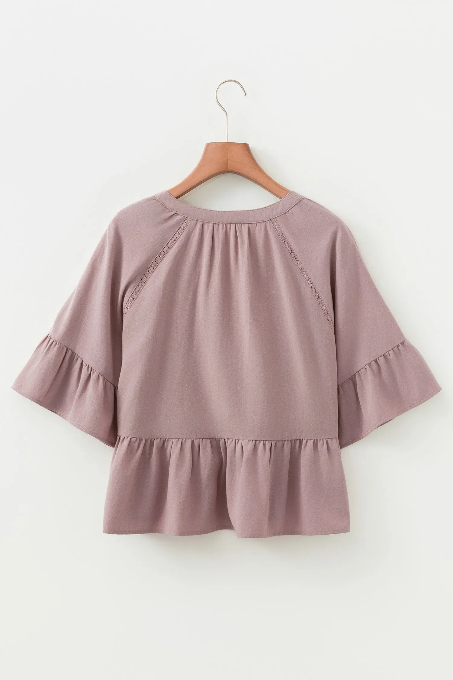 Threaded Pear Ainsley Slit Ruffled Loose Blouse sold by Zulily product image thumbnail 4