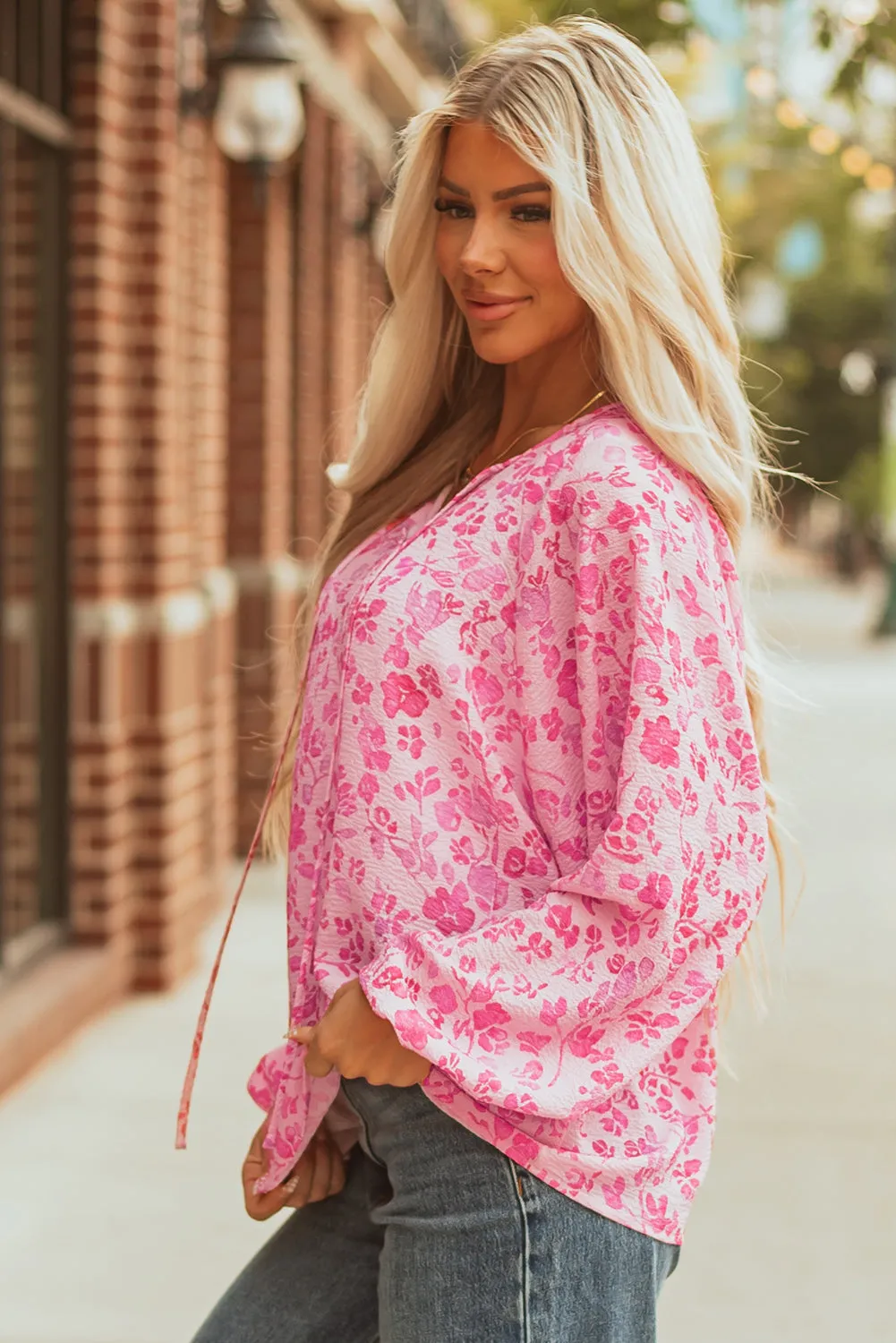 Threaded Pear Adalyn Floral Puff Sleeve Lightweight Blouse sold by Zulily product image thumbnail 3