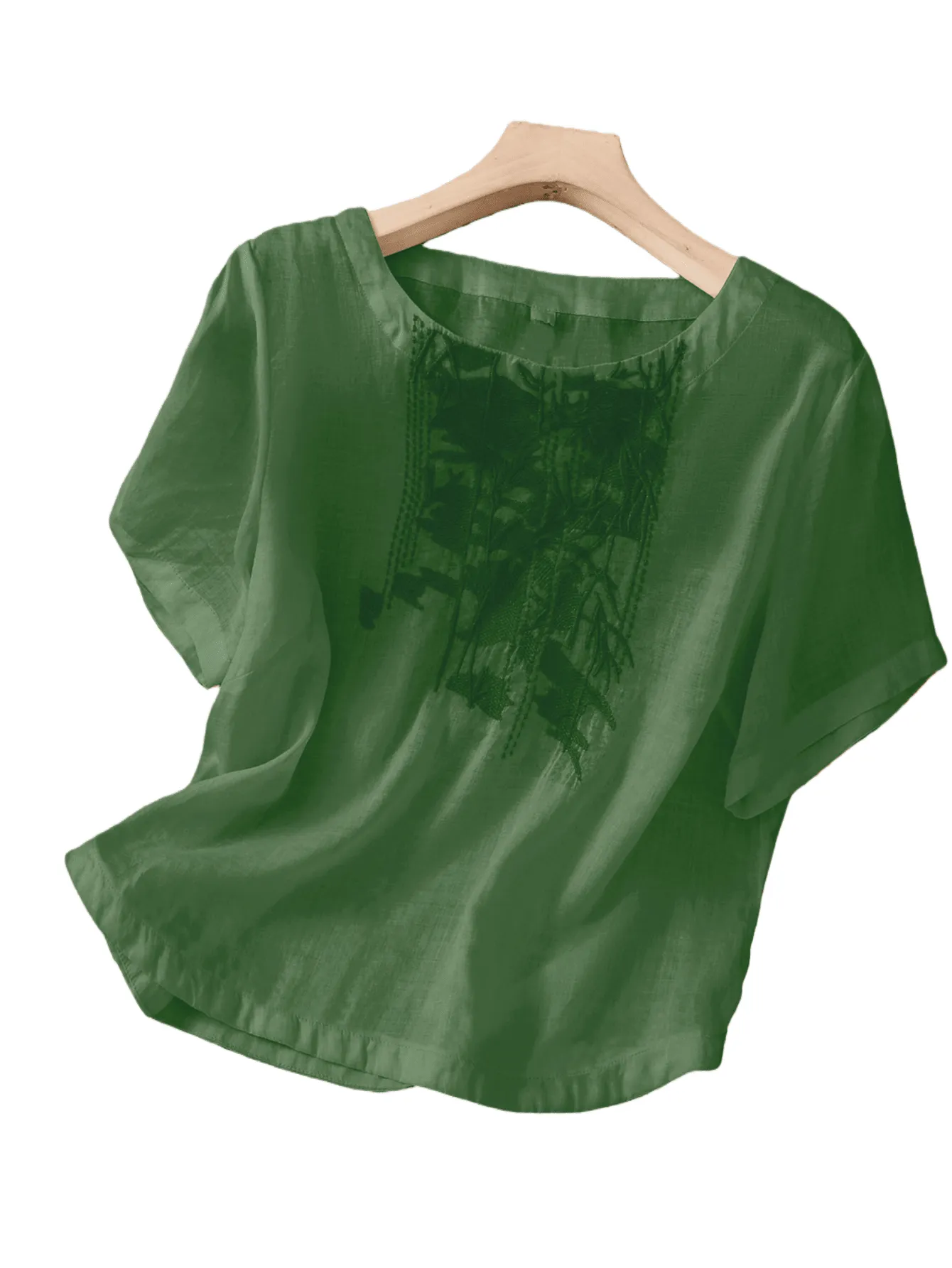 Chic YC Women's Embroidered Blouse Spring Summer Casual Short-Sleeve Top sold by Zulily