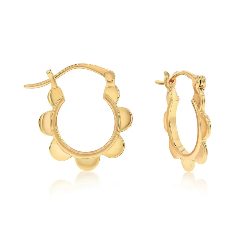 The "Flower" Gold Hoop Earrings made by Zulily