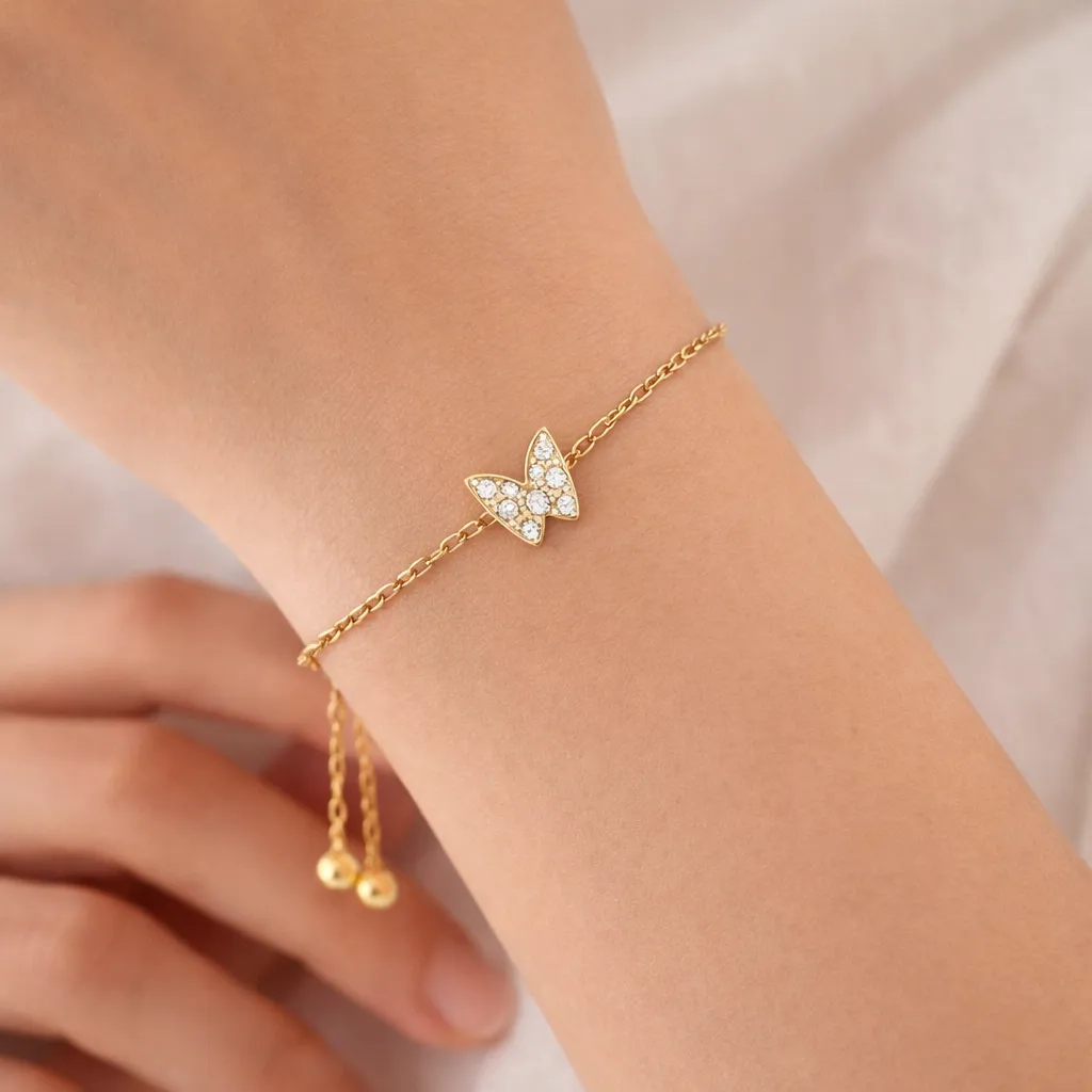 Gold-Tone Adjustable Butterfly Bracelet sold by Zulily product image thumbnail 2