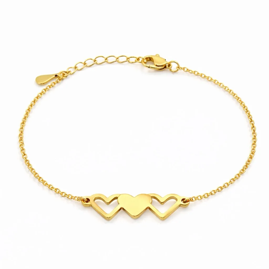 Triple Heart Chain Bracelet sold by Zulily product image thumbnail 2