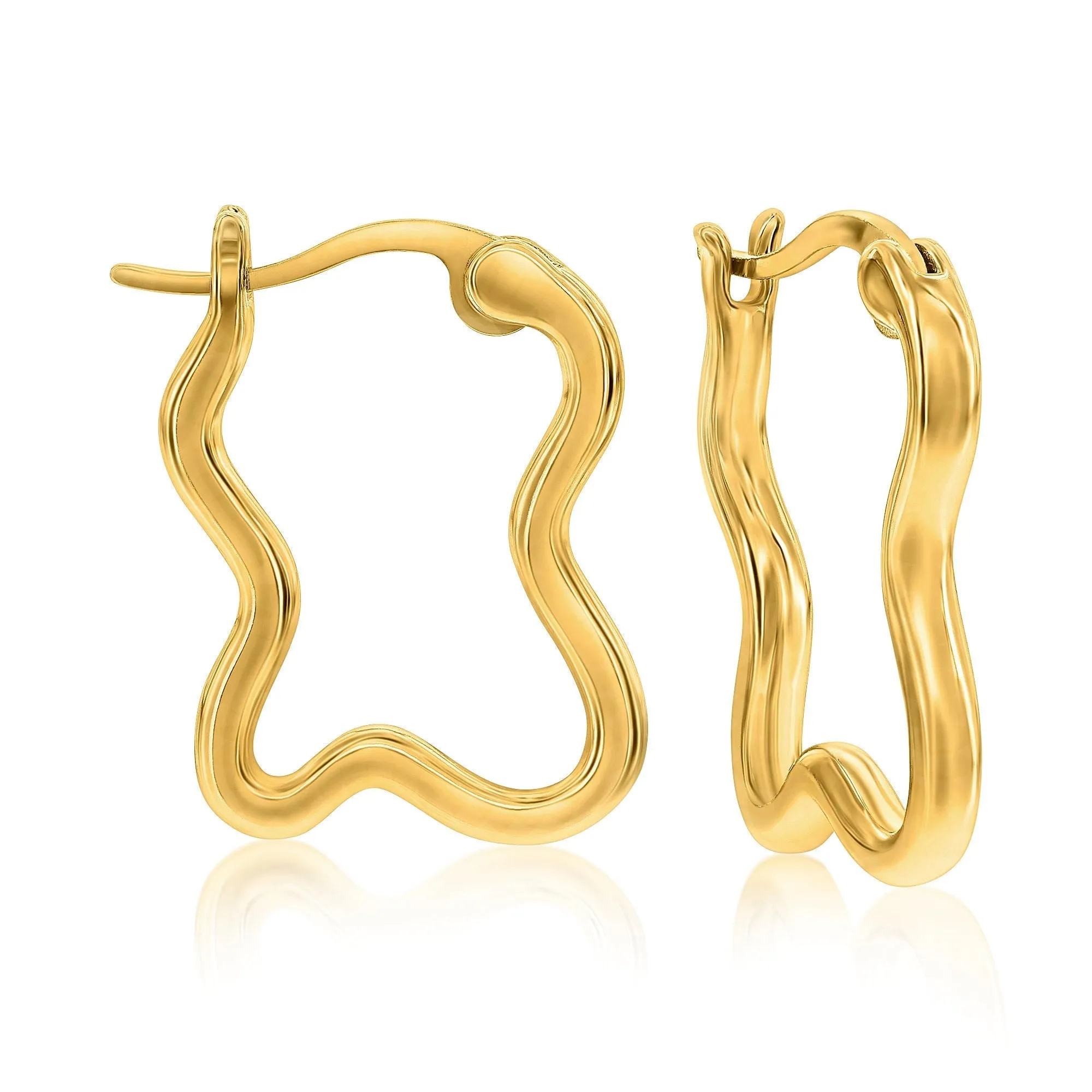 The " Wave" Gold Hoop Earrings sold by Zulily product image thumbnail 3