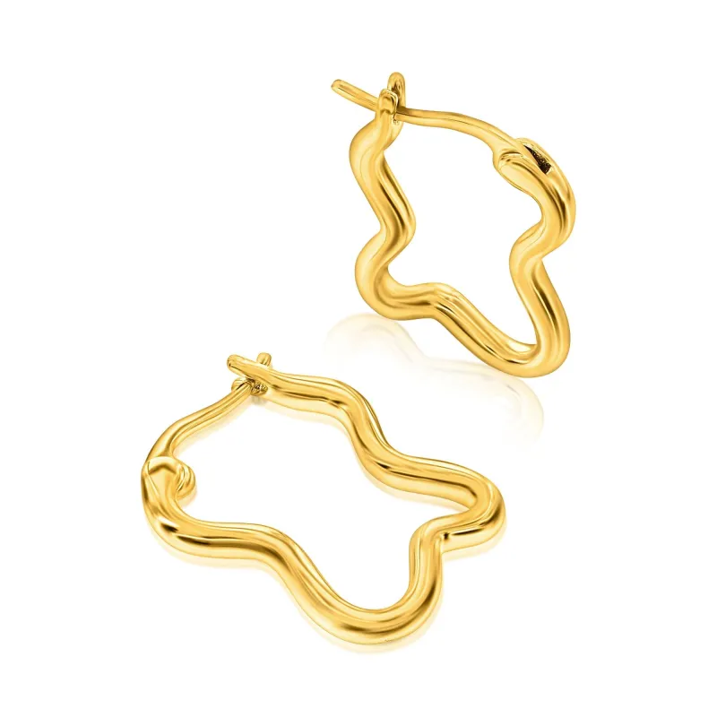 The " Wave" Gold Hoop Earrings made by Zulily