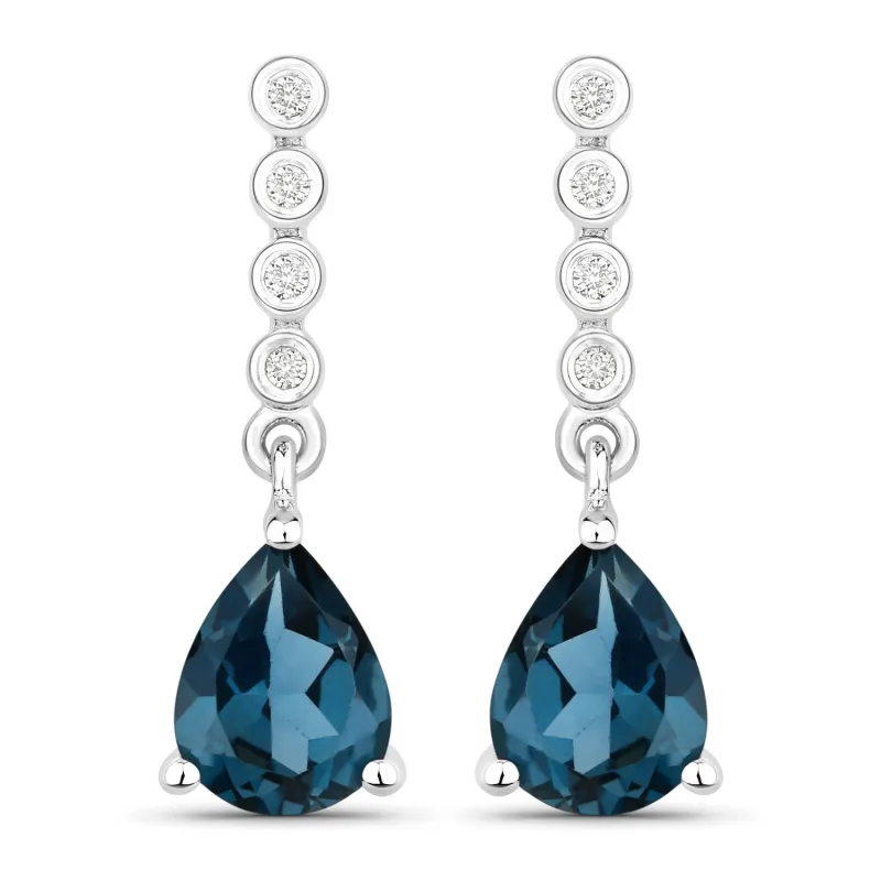 Genuine Madeira Citrine and Diamond Silver Dangle Earrings made by Zulily