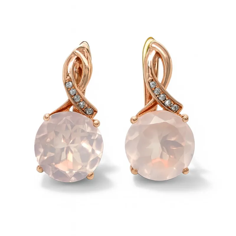Genuine Rose Quartz Earrings 6.18 Carats Sterling Silver Rose Quartz Jewelry for Women June Birthstone Leverback Earrings for Women Sterling Silver Topaz Jewelry Gifts for Her made by Zulily